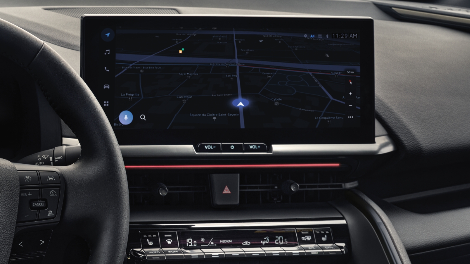 Ekran systemu nawigacji w Toyocie